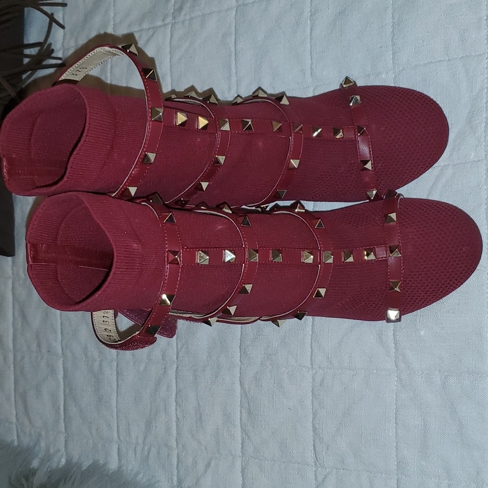 Burgundy Valentino booties authentic